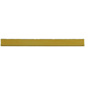 Glossy yellow ceramic bullnose trim tile with handcrafted Spanish artisan detailing