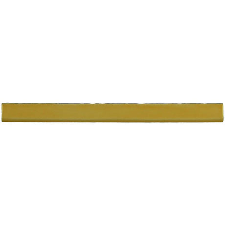 Glossy yellow ceramic bullnose trim tile with handcrafted Spanish artisan detailing
