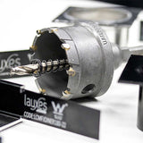 Close-up of a mechanical component with 'lauxes' branding on a white background