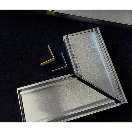 Lauxes Grates 90 degree joiners - on a table demo pieces