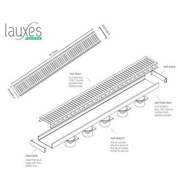 Lauxes Grates Custom Linear shower Drain NeXT Generation Sketch