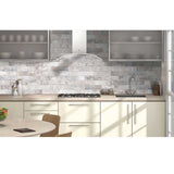 Modern kitchen backsplash featuring South Loop Cinder porcelain brick tile