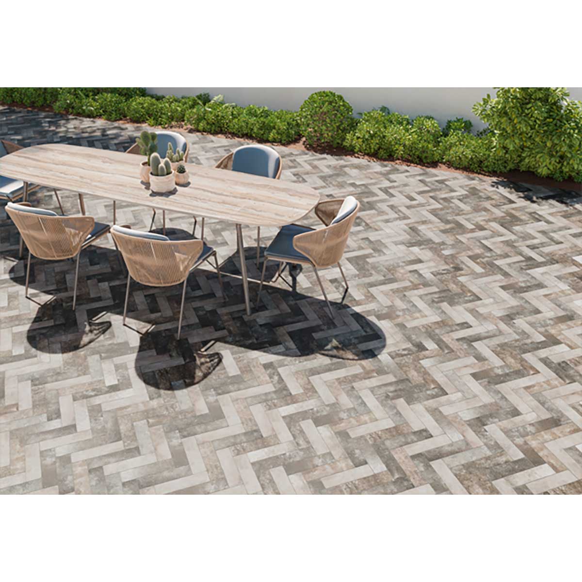 Durable Cinder porcelain tile for interior and exterior applications