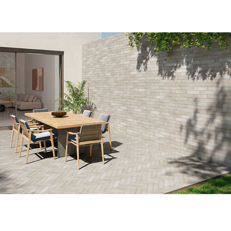 Urban inspired interior with Chicago brick style porcelain tile
