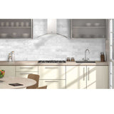 Modern kitchen backsplash featuring South Loop Windy City porcelain brick tile