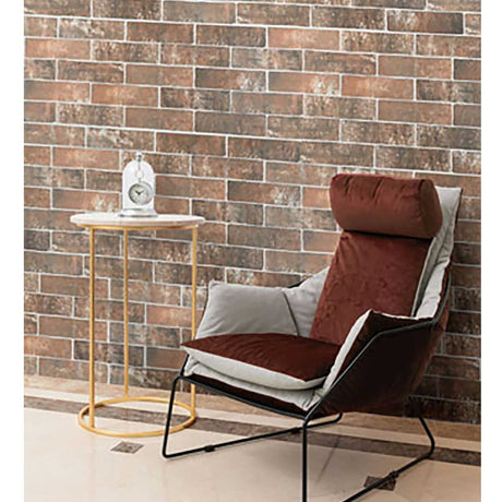Matte porcelain brick tile with realistic relief and variation