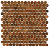 Mosaics Metal Tile Penny Round Antique Copper