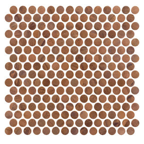 Antique Copper Penny Round Mosaic Tile