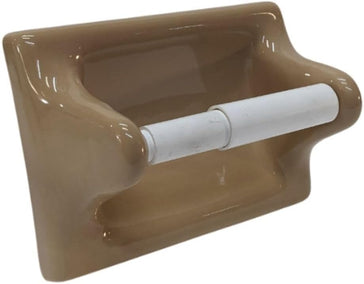 Ceramic Toilet Paper Holder 7.5x5 Thinset Installation Bathroom Tissue Roll Mexican Sand Glossy