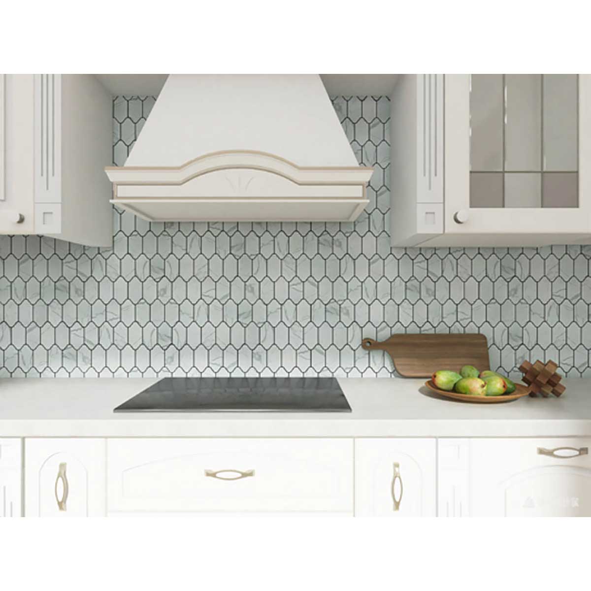 Decorative Carrara porcelain mosaic tile with matte finish