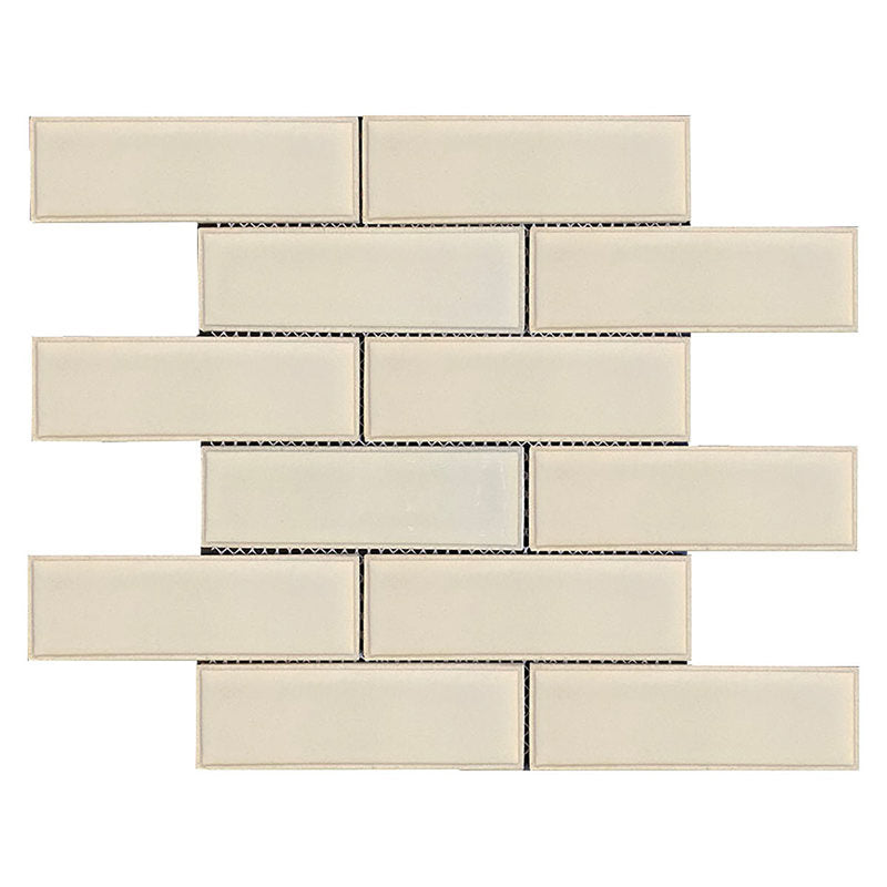 Modern Edge Pearl Blaze Glossy Glass Mosaic Tile