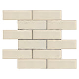 Modern Edge Pearl Blaze Glossy Glass Mosaic Tile