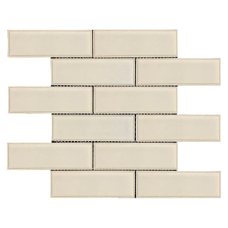 Modern Edge Pearl Blaze Glossy Glass Mosaic Tile