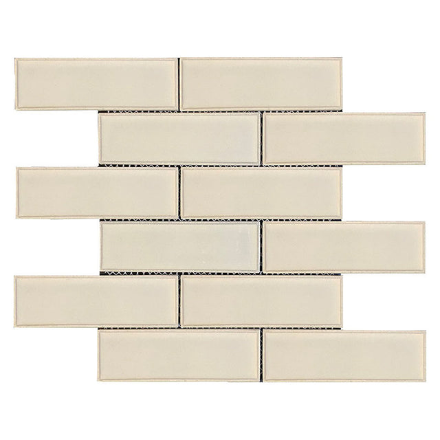 Modern Edge Pearl Blaze Glossy Glass Mosaic Tile