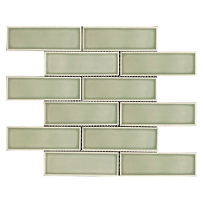 Urban Meadow Interlocking Glass Mosaic Tile Mesh Mounted
