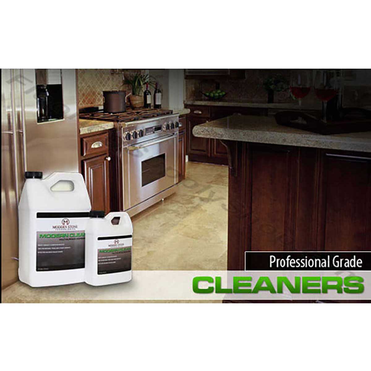 Professional alkaline cleaner for marble granite and travertine surfaces