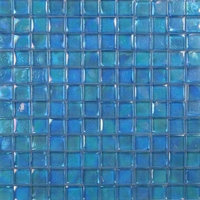 Mosaic Glass Tile Squares - Light Blue