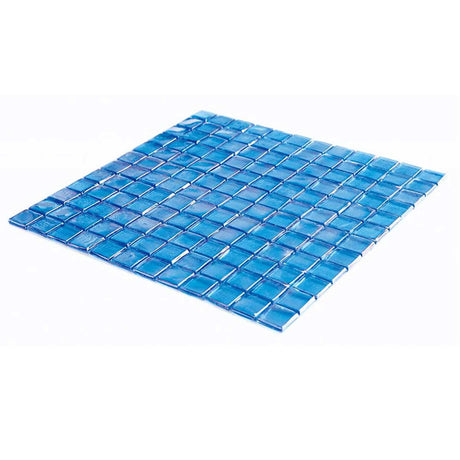 Mosaic Glass Tile Squares - Light Blue