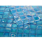 Mosaic Glass Tile Squares - Light Blue