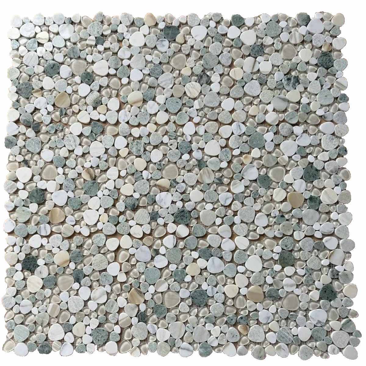 Mosaic Italian Marble and Glass in Pebble look - Beach Sand