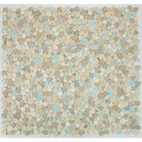 Mosaic Thassos Marble and Glass in Pebble look - Earth Blue