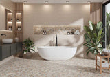 Mosaic Marble Tile Pebbles Leaves Series - Olive