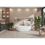Mosaic Tile Pebbles Leaves Series - Olive