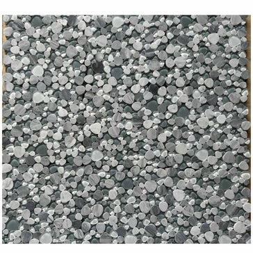 Mosaic Italian Marble and Glass in Pebble look - Deep Gray