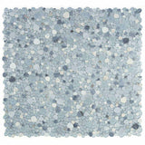 Mosaic Calacatta Marble and Glass in Pebble look - Baby Blue