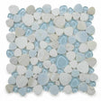 Mosaic Marble and Glass in Pebble look - Sky