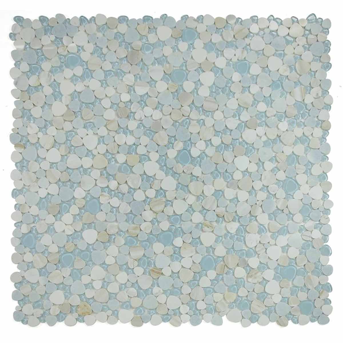 Mosaic Marble and Glass in Pebble look - Sky