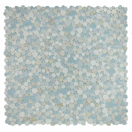 Mosaic Marble and Glass in Pebble look - Sky