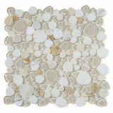 Mosaic Calacatta Marble and Glass in Pebble look - Gold