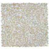 Mosaic Calacatta Marble and Glass in Pebble look - Gold