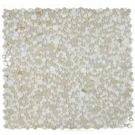 Mosaic Calacatta Marble and Glass in Pebble look - Gold