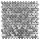 Mosaics Metal Tile Penny Round Silver