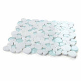 Mosaic Carrara Marble and Glass in Pebble look - Blue Sea