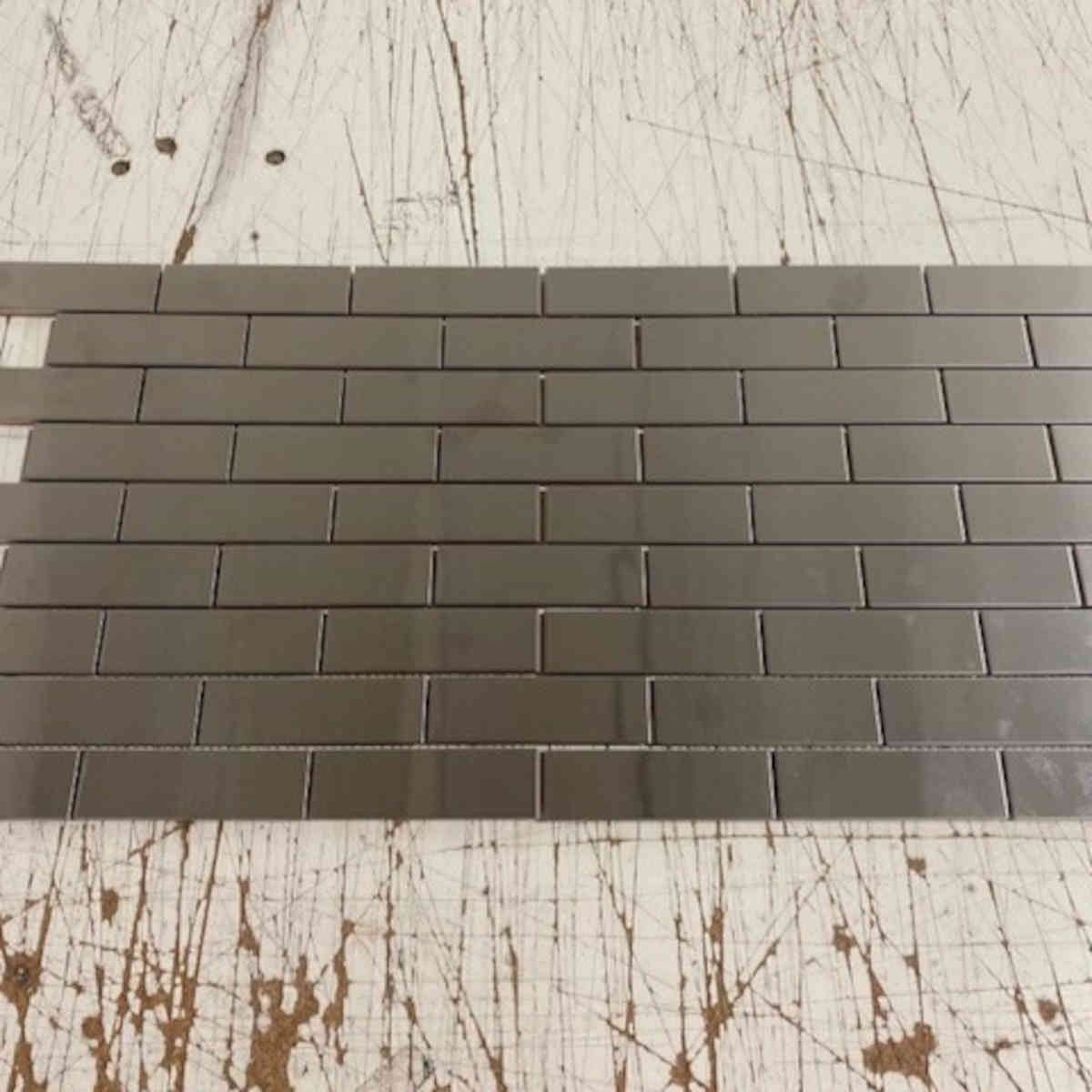 Bologna Stainless Steel Brushed 1 1/4 x 4 mosaic tile
