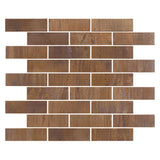 Copper Antique Metal Tile 1 1/4 x 4 Mosaic Sheet
