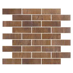 Copper Antique Metal Tile 1 1/4 x 4 Mosaic Sheet