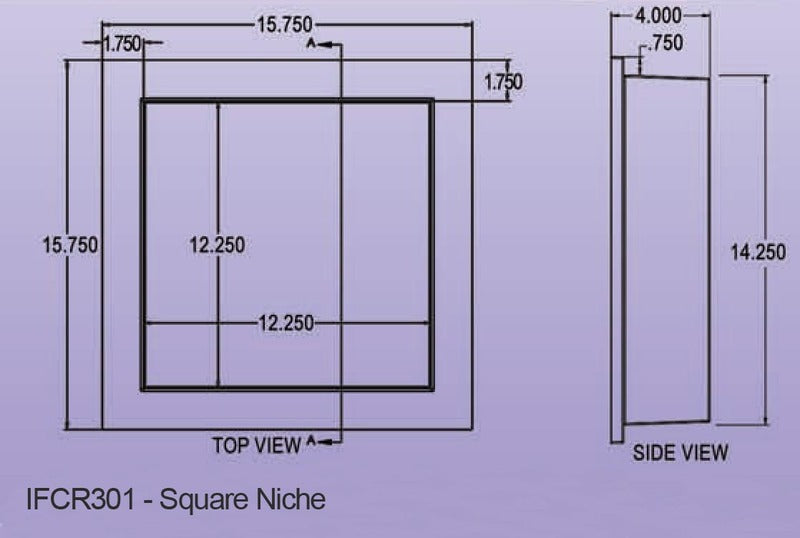 Pre Made Ready to Tile Square Recess
