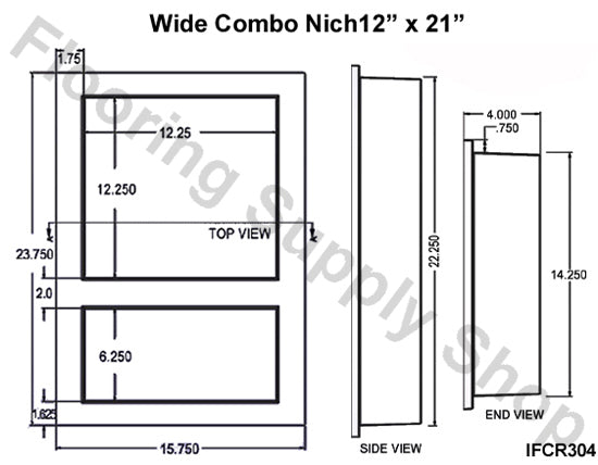 Pre Made Ready to Tile Wide Combo Recess
