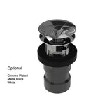 OS&B Clicker drain for freestanding bathtub with Polished White and Matte Black metal finish