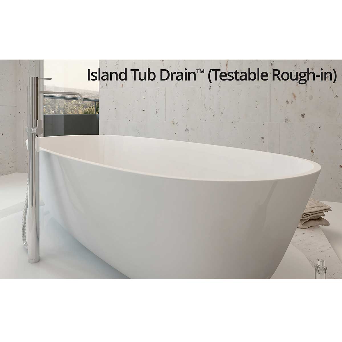 OSB Island Tub Drain ABS PVC and cast iron configurations
