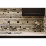 Waterfall Marble Metal Glass Mosaic Tile