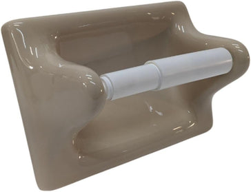 Ceramic Toilet Paper Holder 7.5x5 Thinset Installation Bathroom Tissue Roll Parchment Glossy