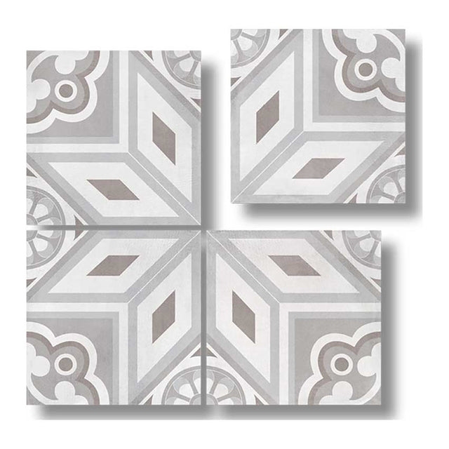 Porcelain Patterned Tile 8 x 8 Arcade