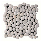 Botany Bay Cream pebble stone mosaic tile sheet with natural river rock