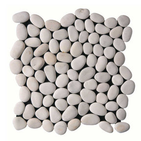 Botany Bay Cream pebble stone mosaic tile sheet with natural river rock
