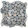 Botany Bay Sea Green pebble stone mosaic tile sheet with natural river rock